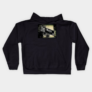 Van Nuys Boulevard, SFV, Los Angeles, California by Mistah Wilson Kids Hoodie